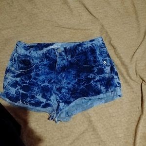 Acid wash shorts